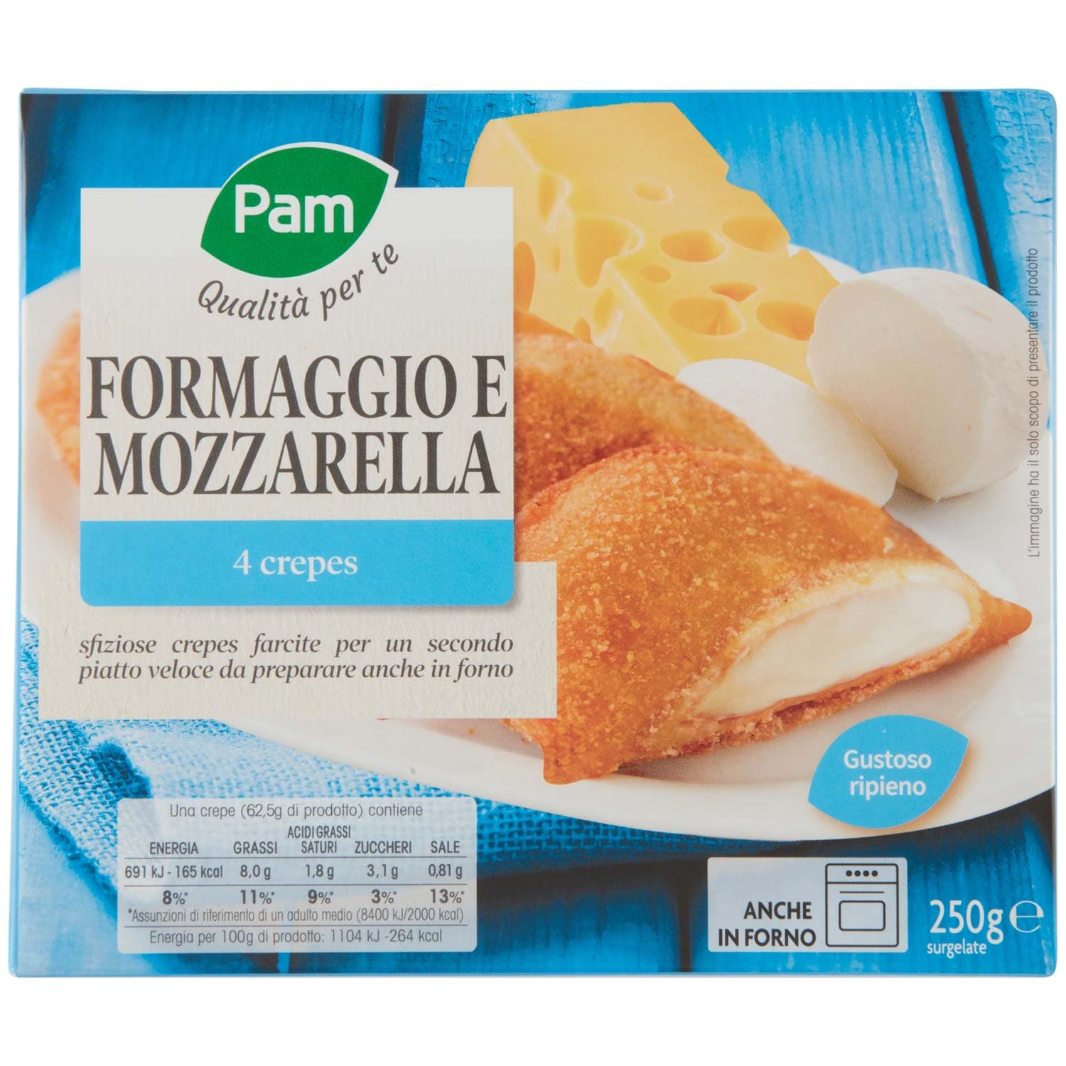PAM Qualità per te Formaggio e Mozzarella 4 crepes surgelate 4 x 62,5 g – immagine 2