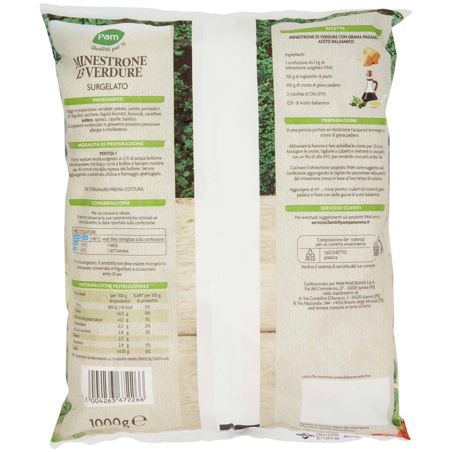 PAM PANORAMA Minestrone surgelato 1 kg – immagine 4