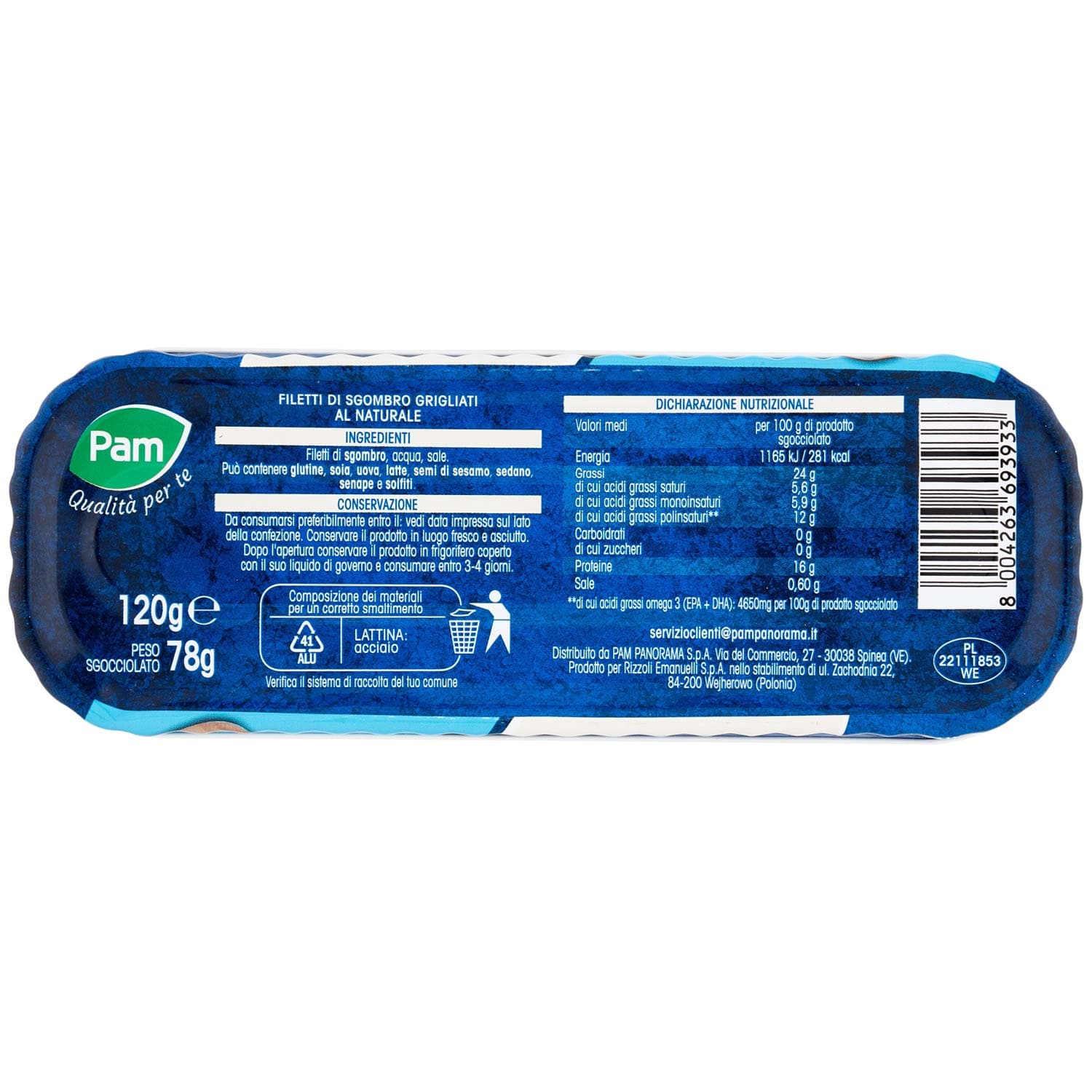 PAM Qualità per te Filetti di Sgombro naturale 120 g – immagine 4