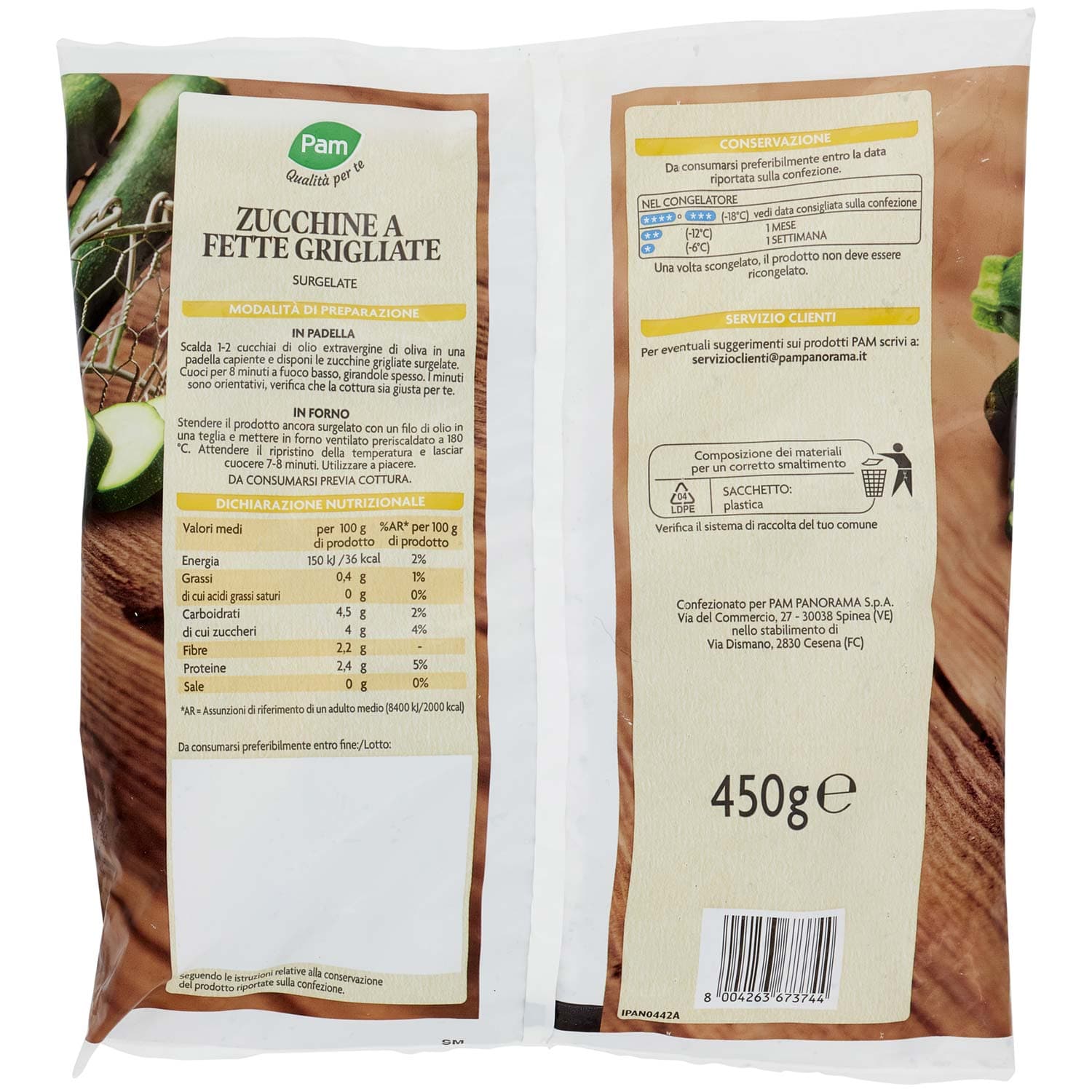 PAM Qualità per te Zucchine Grigliate a fette Surgelate 450 g – immagine 4