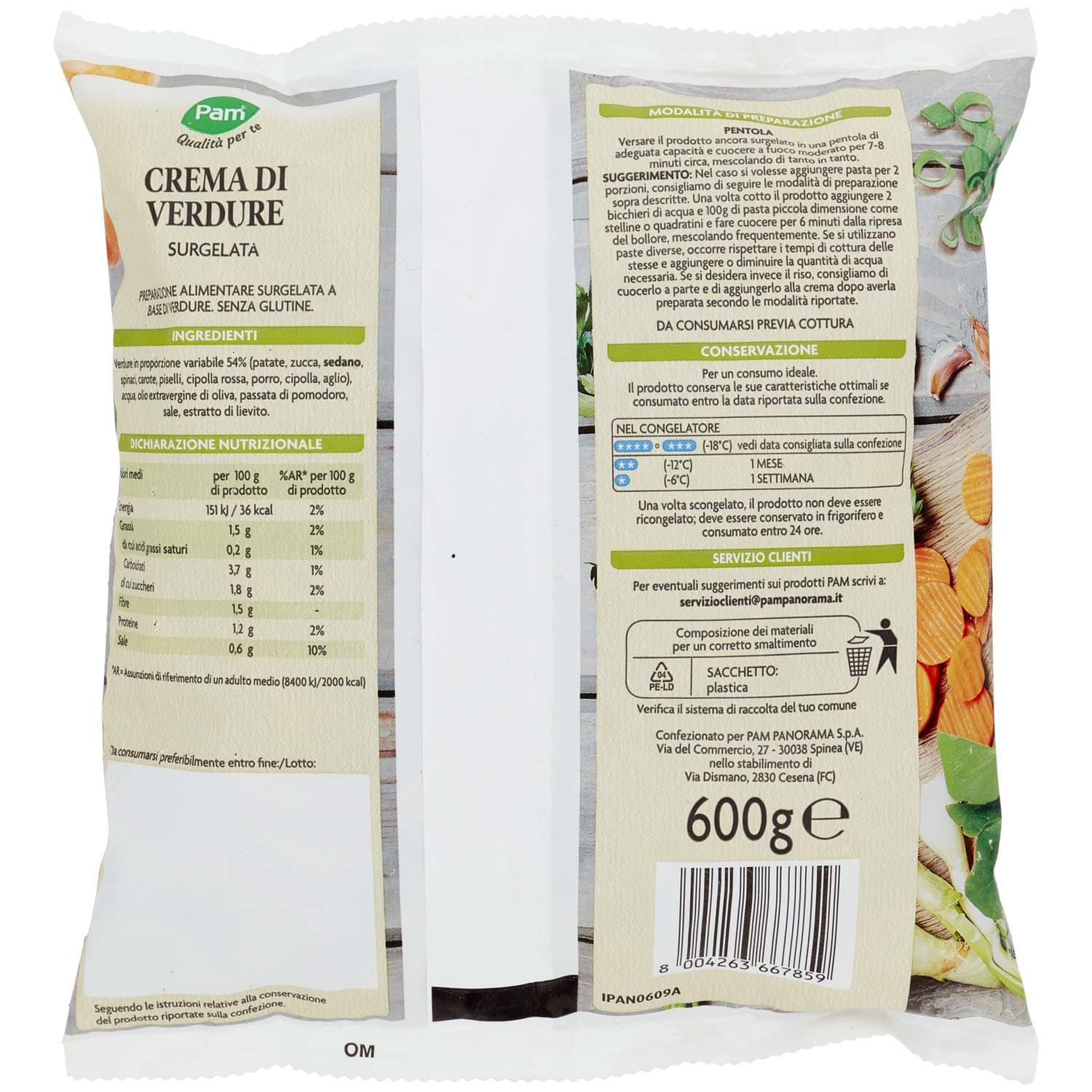 PAM Qualità per te Crema di Verdure con 10 verdure Surgelata 600 g – immagine 4
