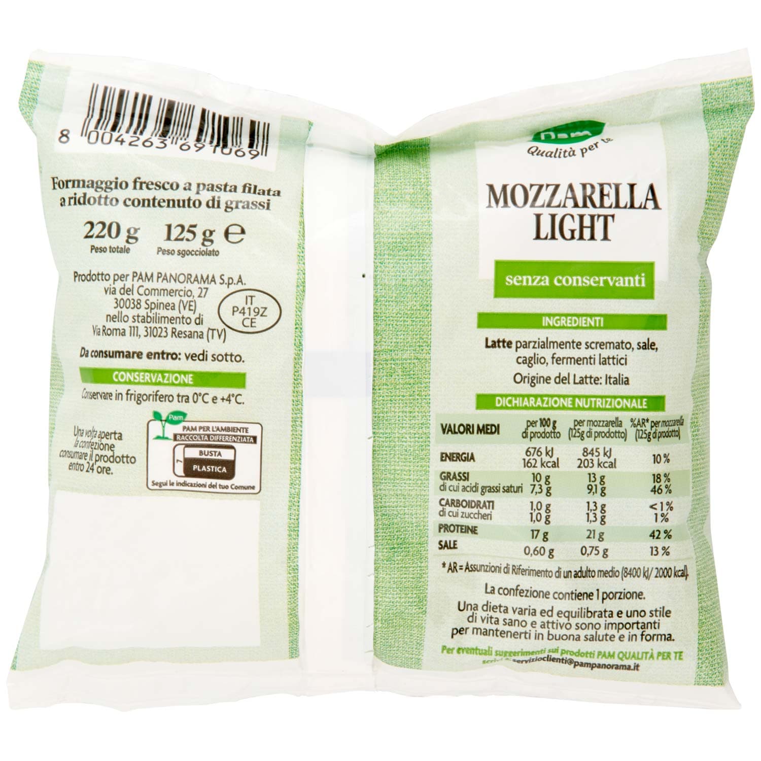 SEMPLICI E BUONI 40% di Grassi in Meno Mozzarella Light 125 g – immagine 4