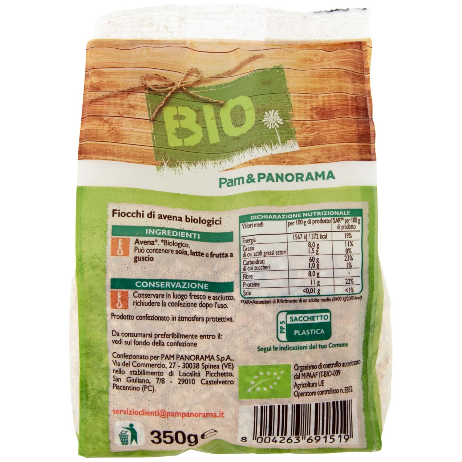 BIO Fiocchi di avena Biologici 350 g – immagine 4