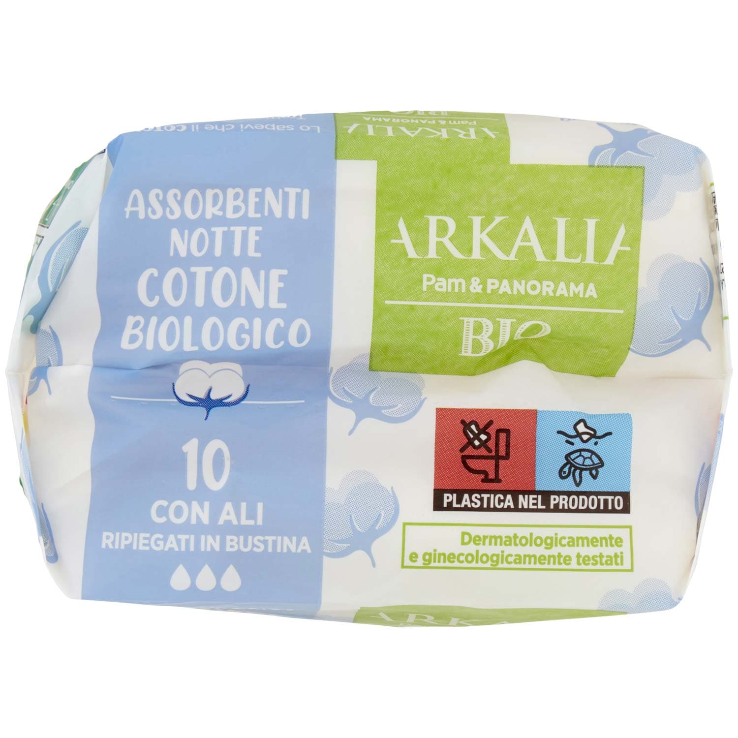 ARKALIA BIO Assorbenti Notte Cotone Biologico con Ali Ripiegati in Bustina 10 pz – immagine 6