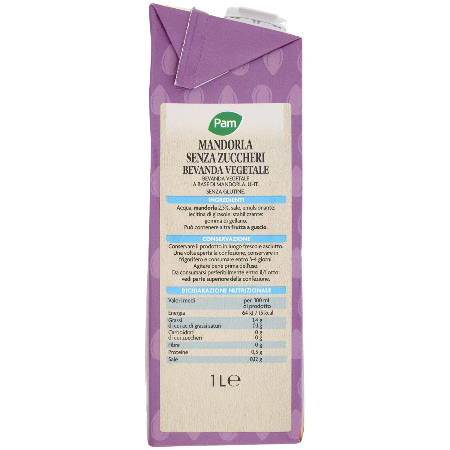 PAM Mandorla Senza Zuccheri Bevanda Vegetale 1 L – immagine 3