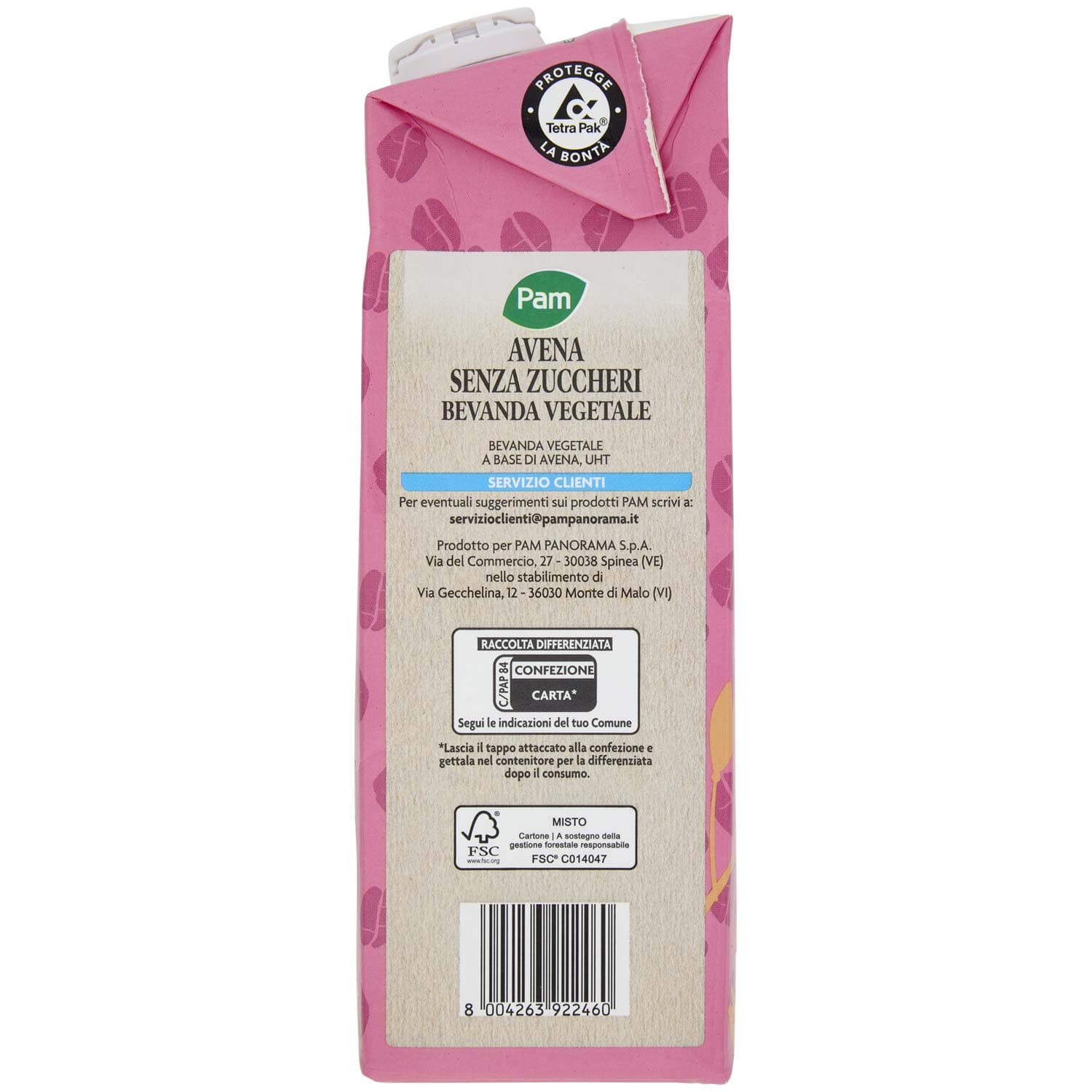 PAM Avena Senza Zuccheri Bevanda Vegetale 1 L – immagine 5