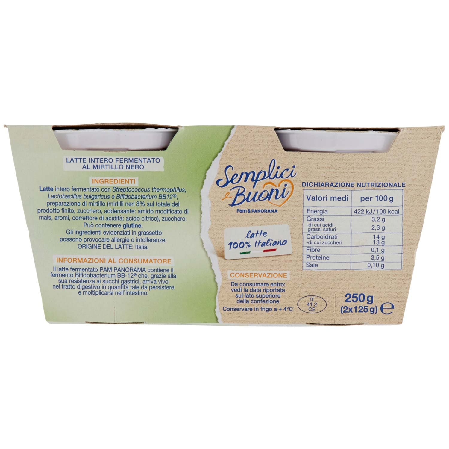 SEMPLICI E BUONI Probiotico al Mirtillo Nero 2 x 125 g – immagine 4