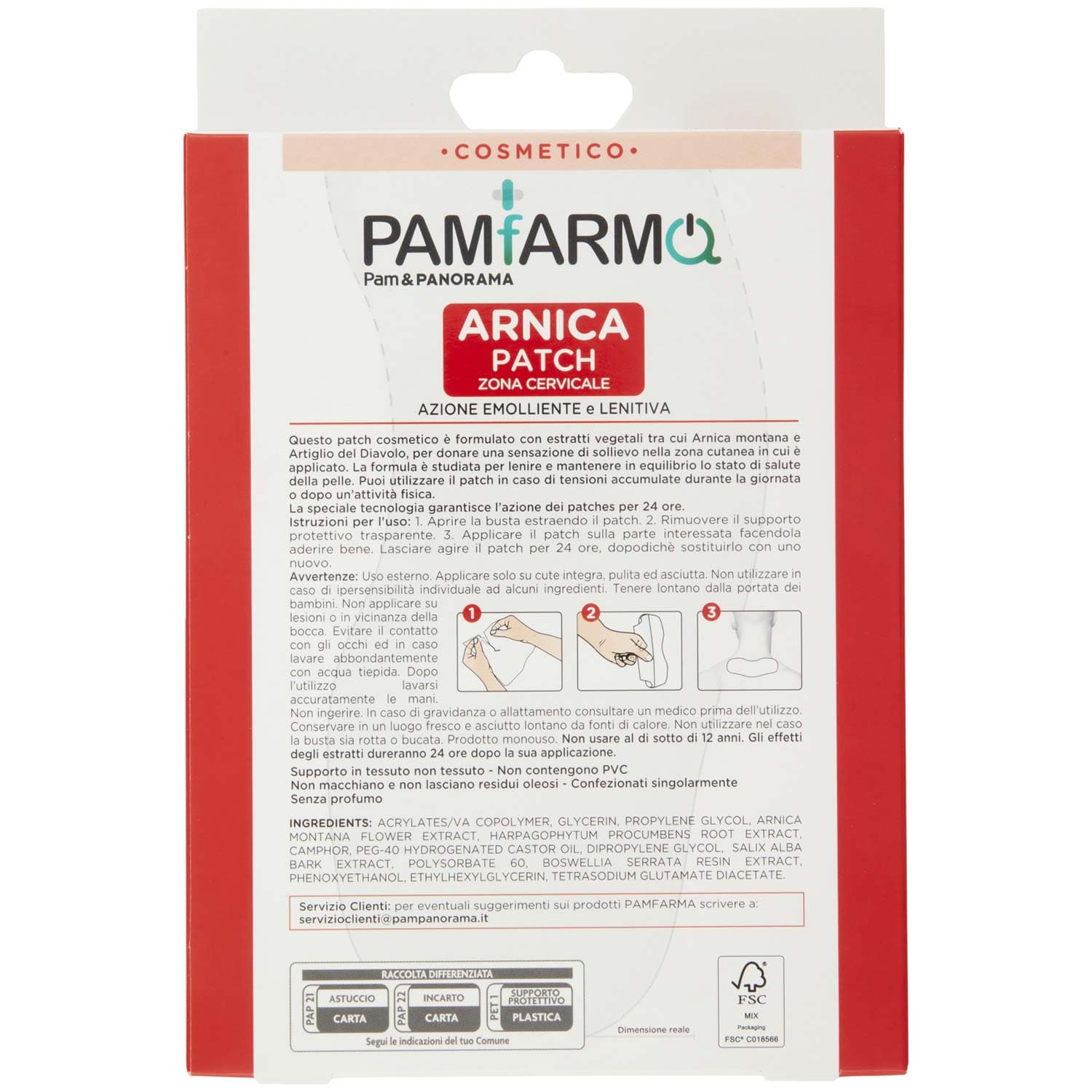 Arnica Patch Zona Cervicale Azione Emolliente e Lenitiva 8 x 21,5 cm 4 pz – immagine 4