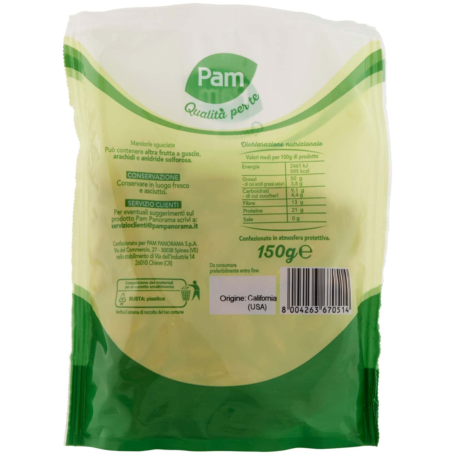 PAM Qualità per te Mandorle Sgusciate 150 g – immagine 4