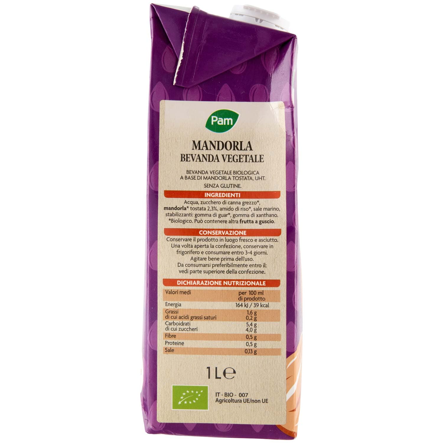 PAM Mandorla Biologica Bevanda Vegetale 1 L – immagine 3