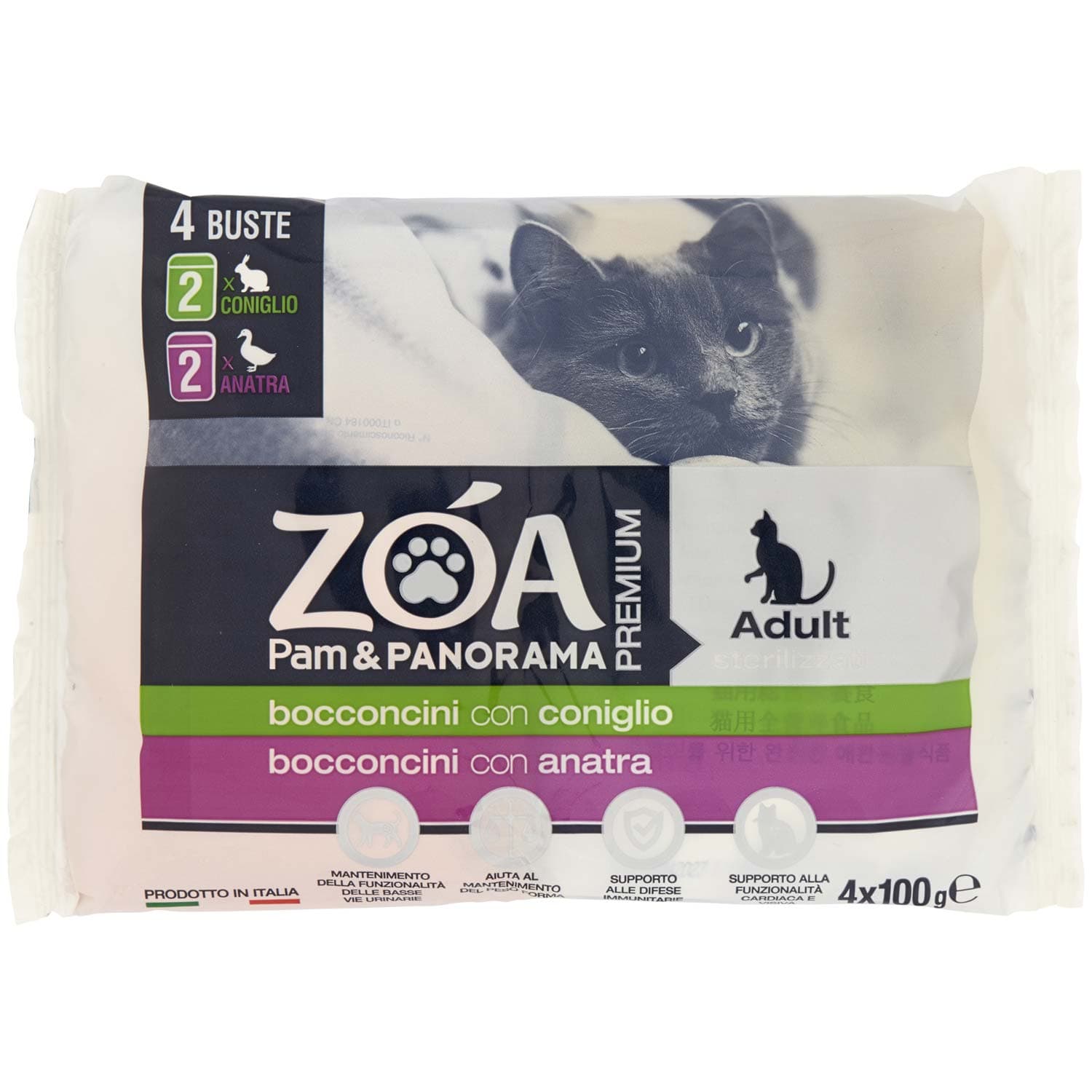 ZOA PREMIUM Adult bocconcini 2 con coniglio 2 con anatra 4 x 100 g – immagine 2