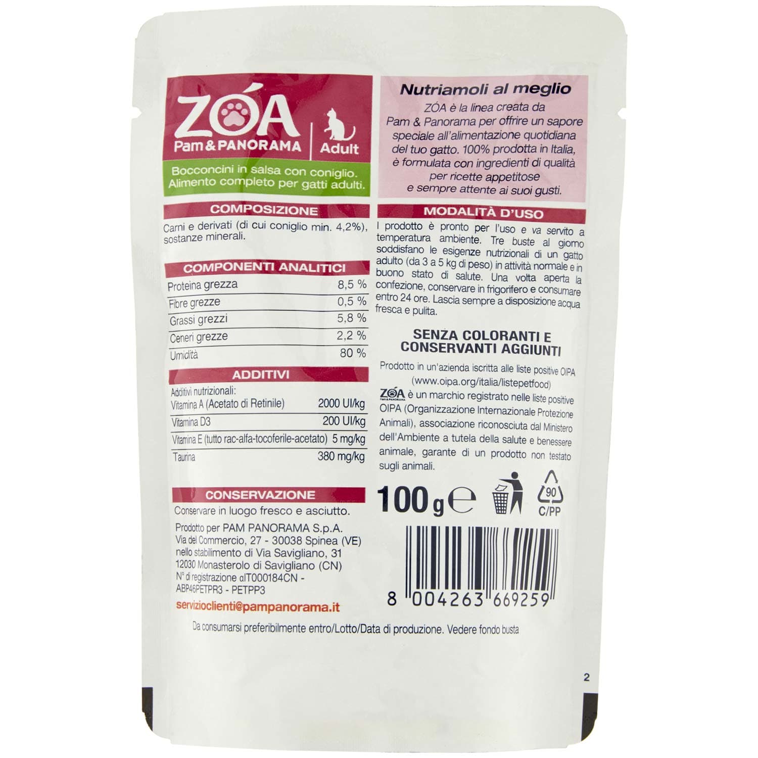 ZOA Adult Bocconcini in Salsa con Coniglio 100 g – immagine 4