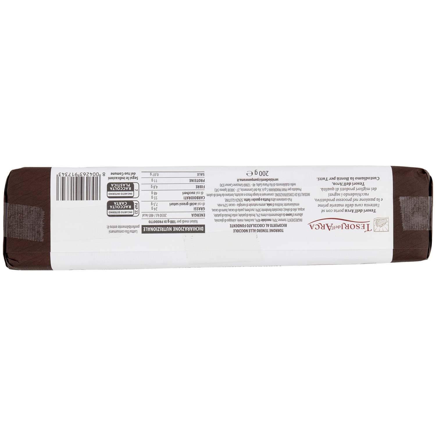 TESORI DELL'ARCA Torrone Tenero Ricoperto al Cioccolato Fondente 200 g – immagine 4