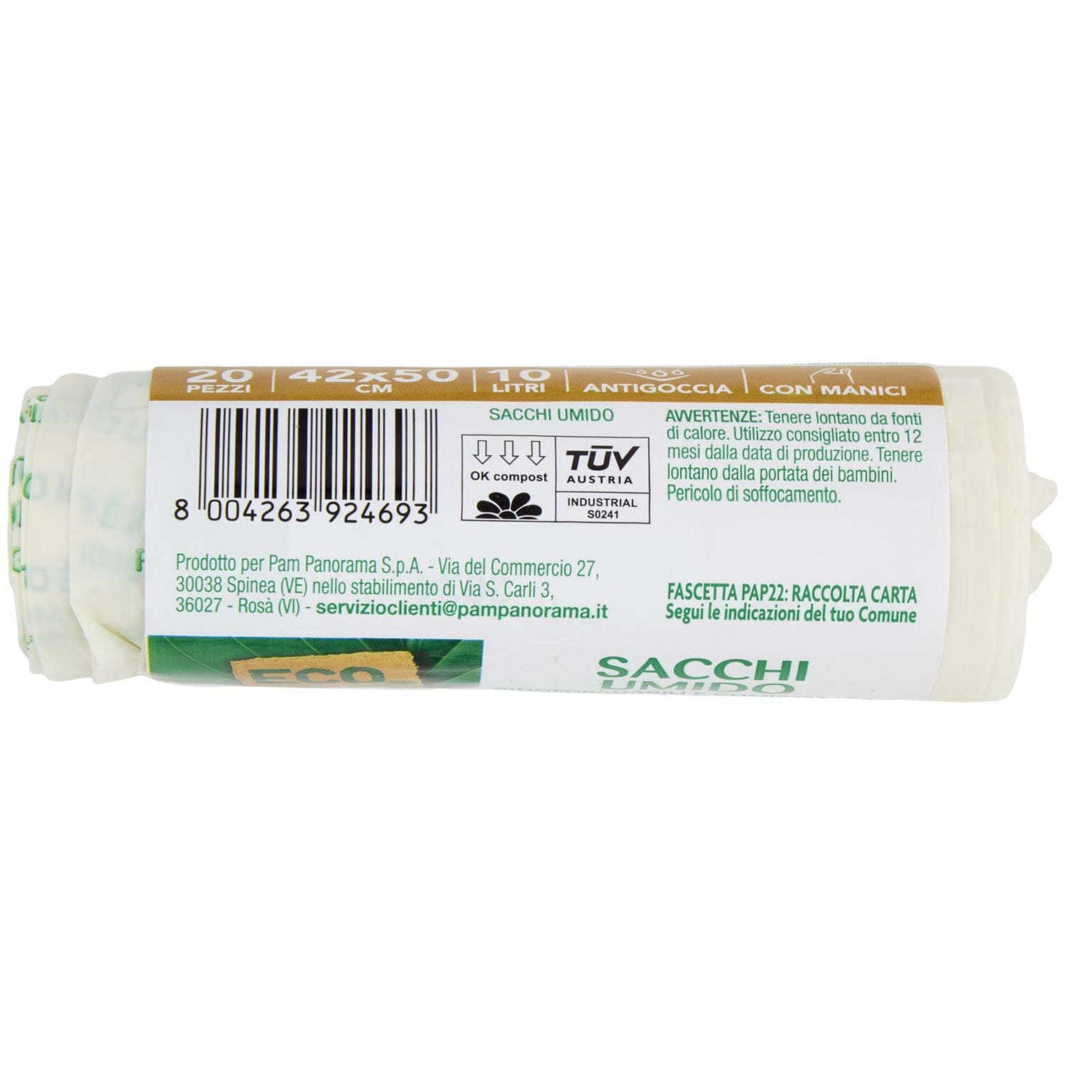 Sacco immondizia per umido 10lt 42x50 20 pezzi – immagine 7