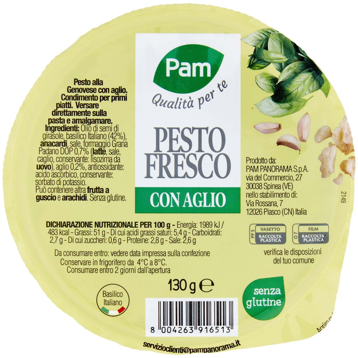 PAM Qualità per te Pesto Fresco con Aglio 130 g – immagine 2