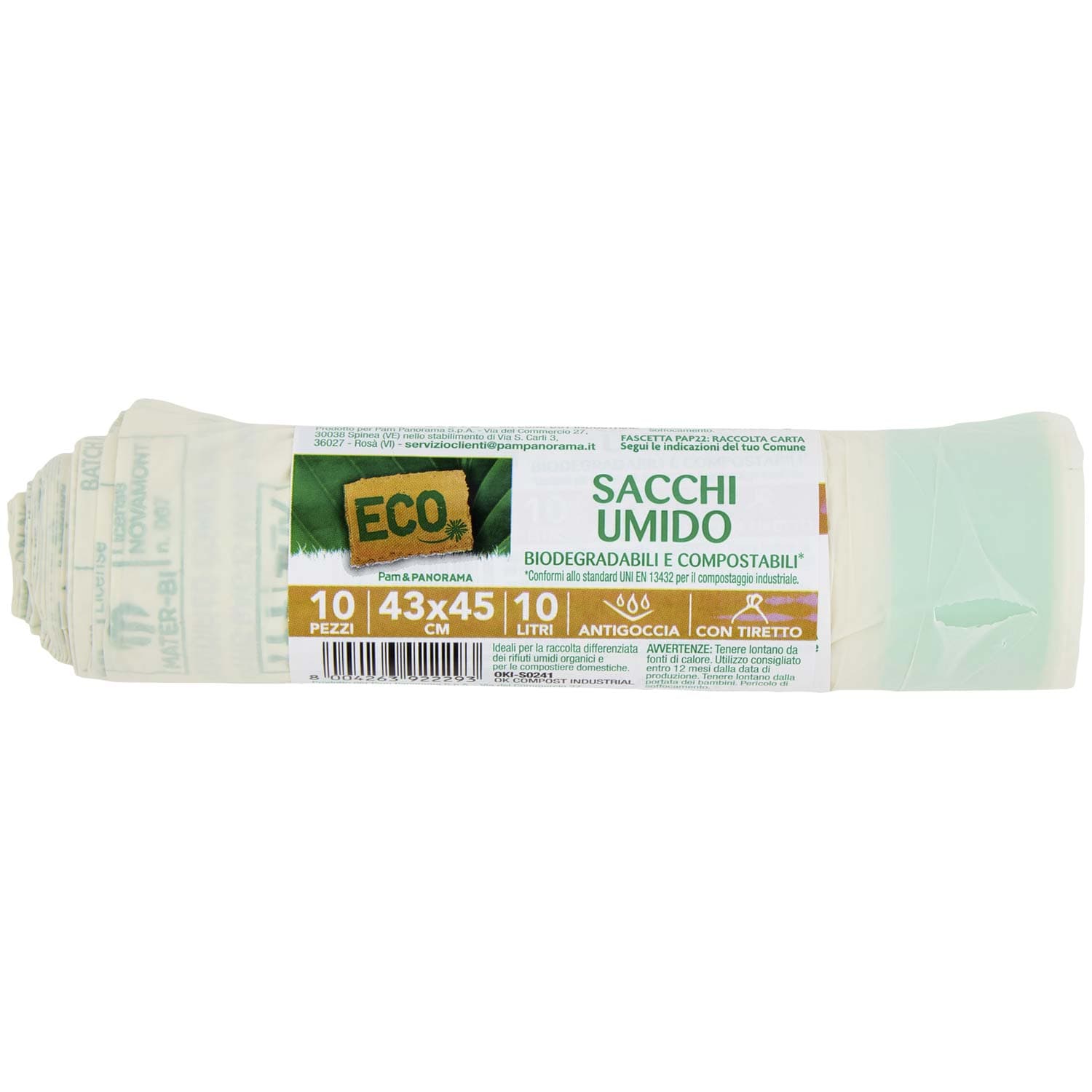 ECO Sacchi Umido Biodegradabili e Compostabili* 43 x 45 cm 10 Litri 10 pz – immagine 2