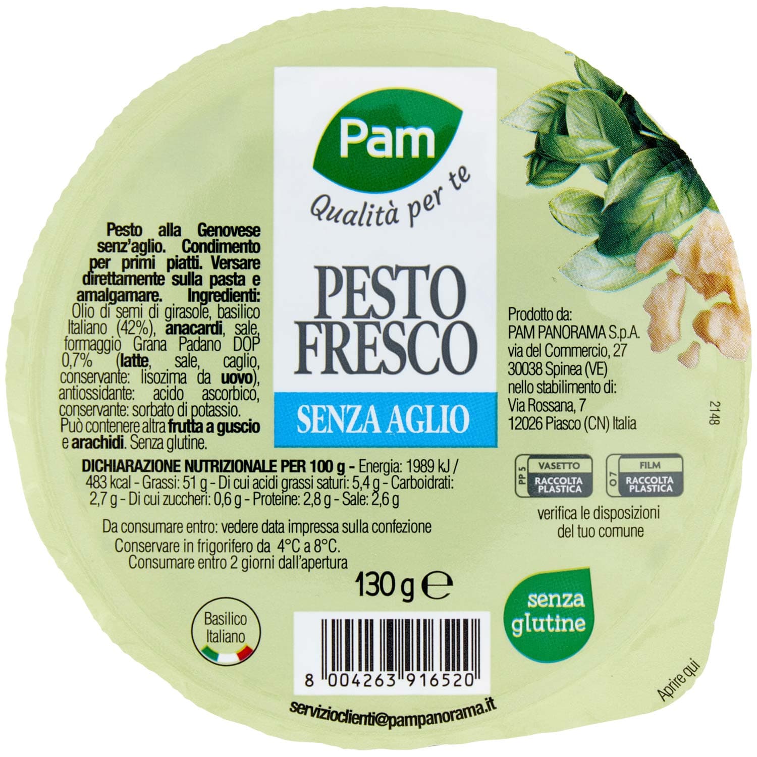 PAM Qualità per te Pesto Fresco Senza Aglio 130 g – immagine 2