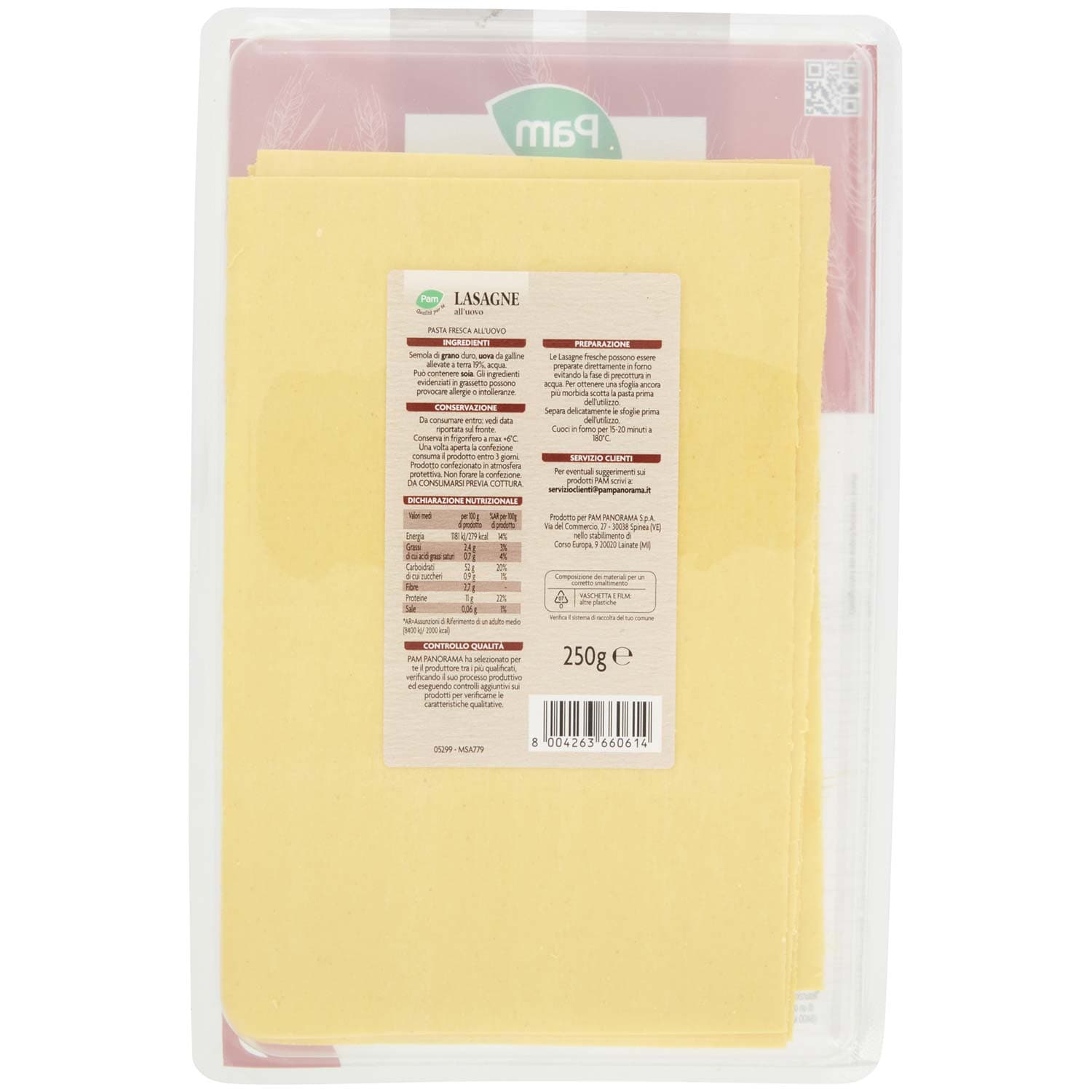 PAM Qualità per te Lasagne all'Uovo 250 g – immagine 4
