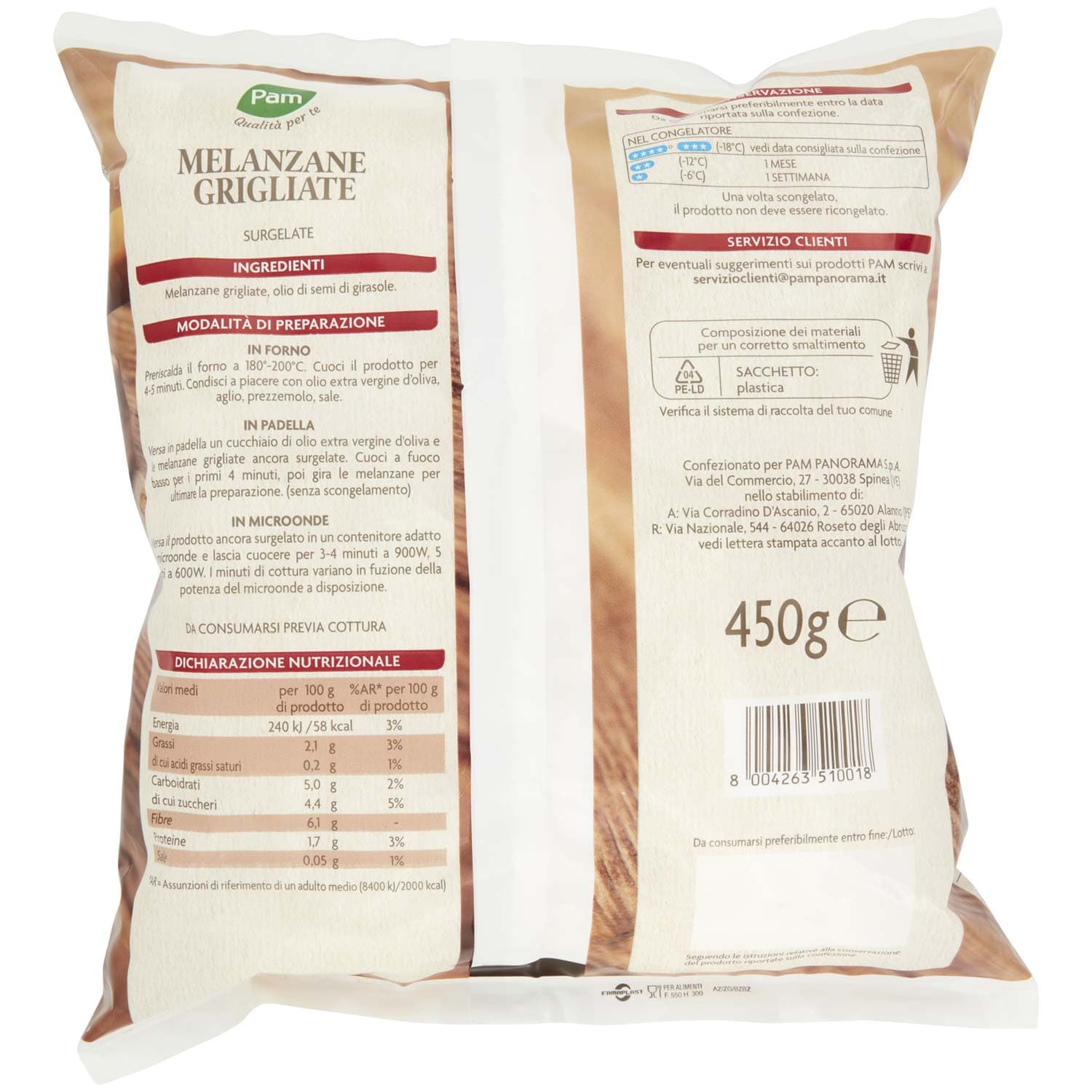 PAM PANORAMA Melanzane Grigliate surgelate 450 g – immagine 4