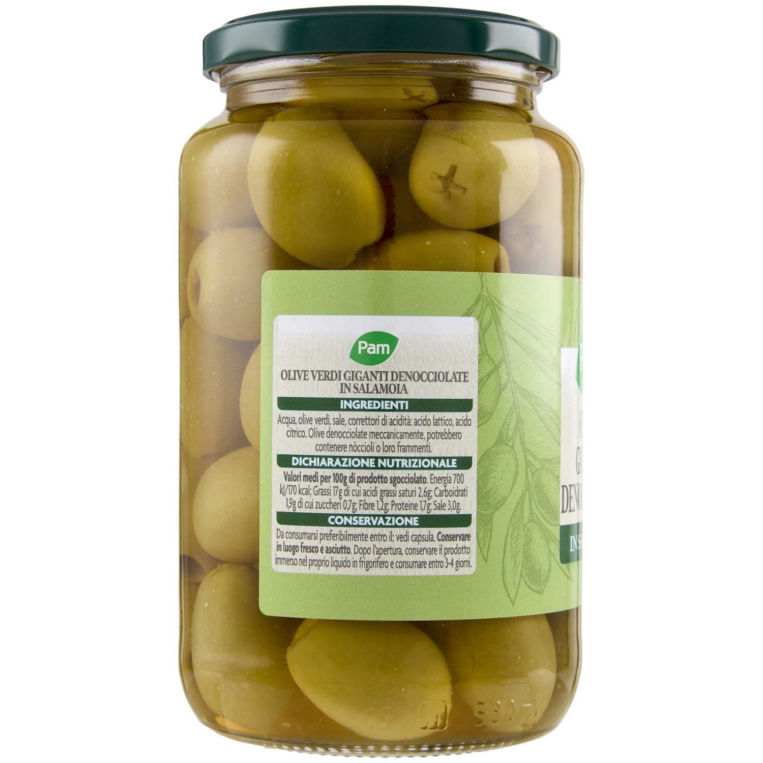 PAM Olive Giganti Denocciolate in Salamoia 545 g – immagine 3