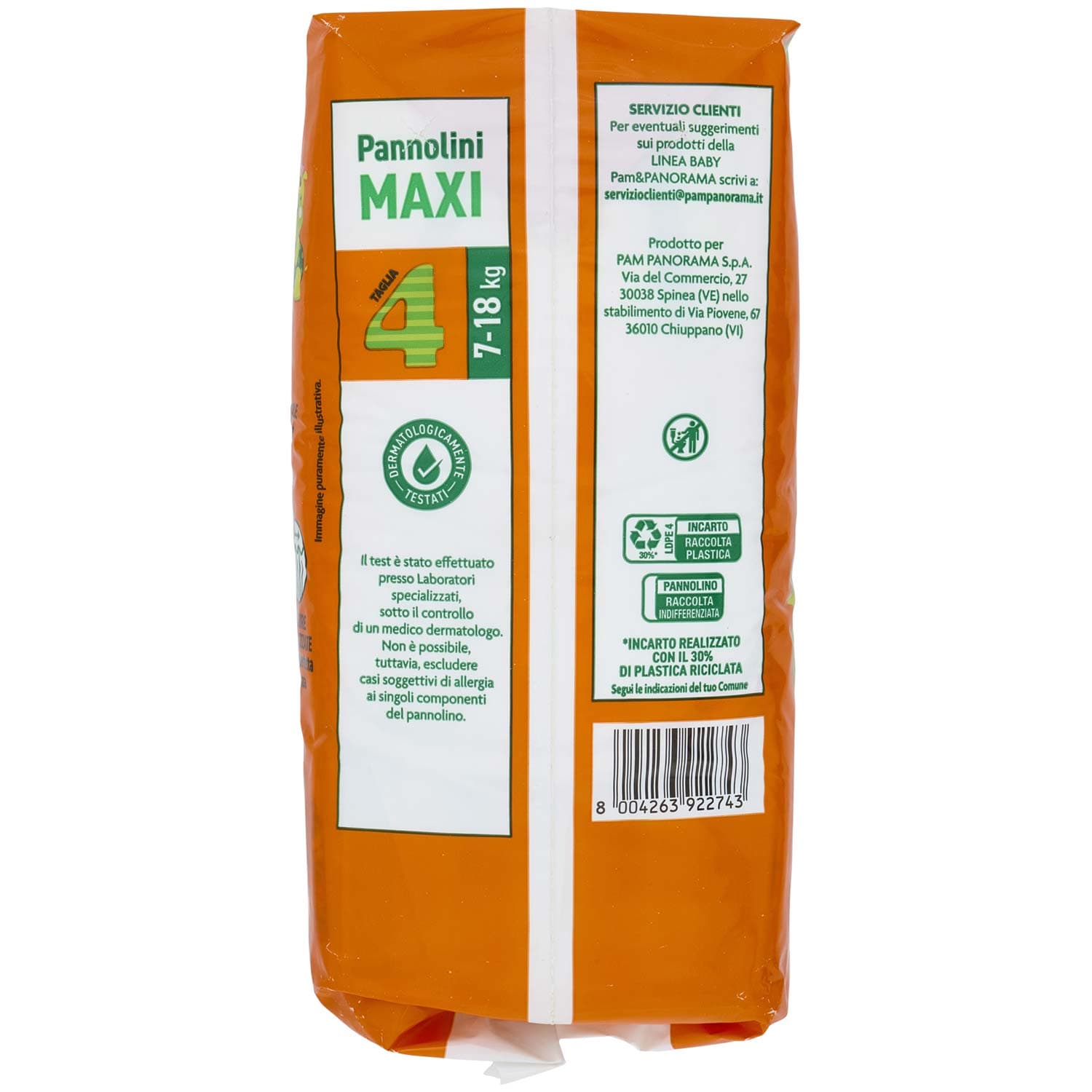 PAM PANORAMA Linea Baby Pannolini Maxi Taglia 4 7-18 Kg 18 pz – immagine 3