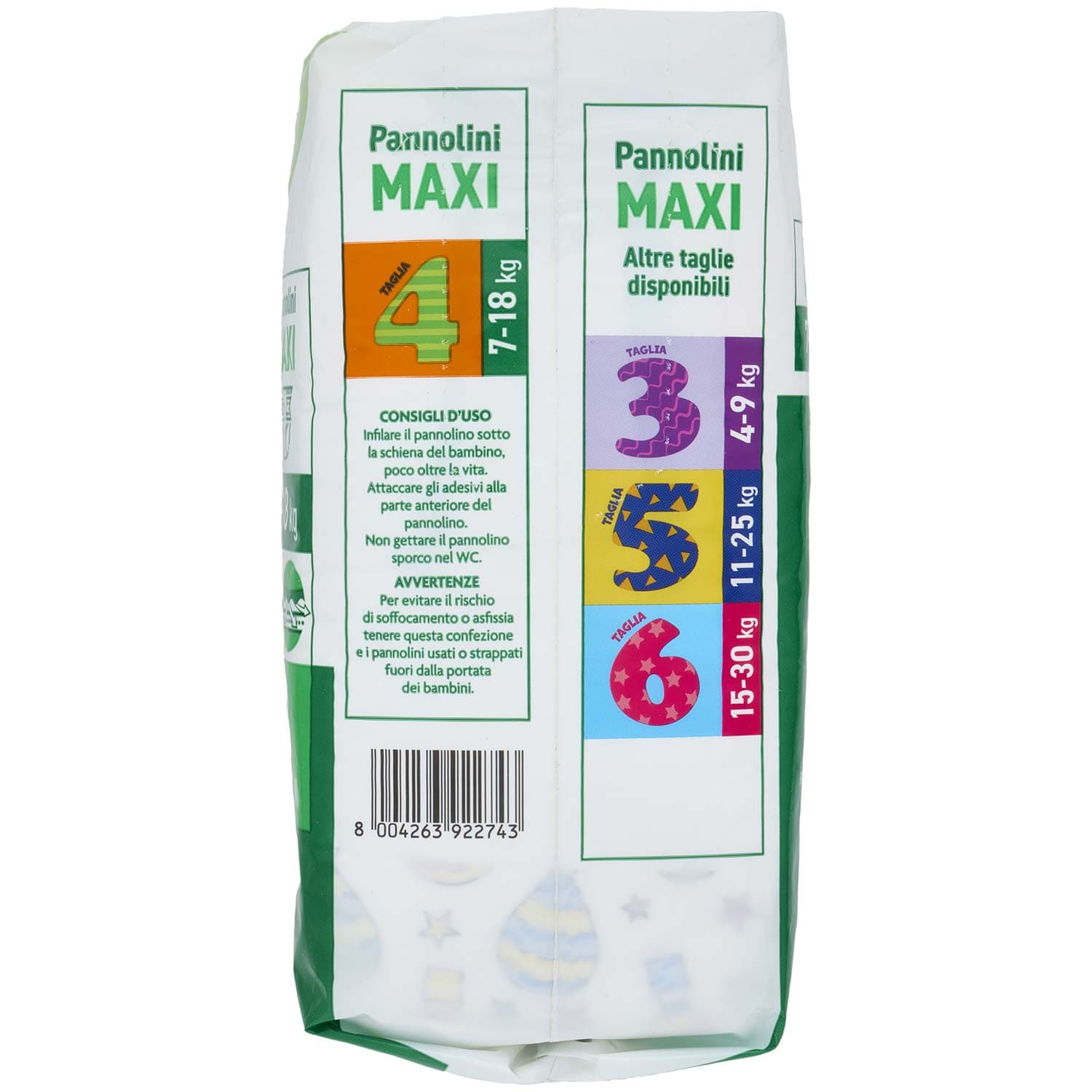 PAM PANORAMA Linea Baby Pannolini Maxi Taglia 4 7-18 Kg 18 pz – immagine 5