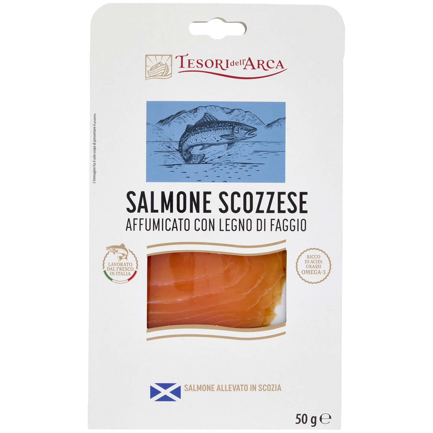 TESORI DELL'ARCA Salmone Scozzese Affumicato con Legno di Faggio 50 g – immagine 2