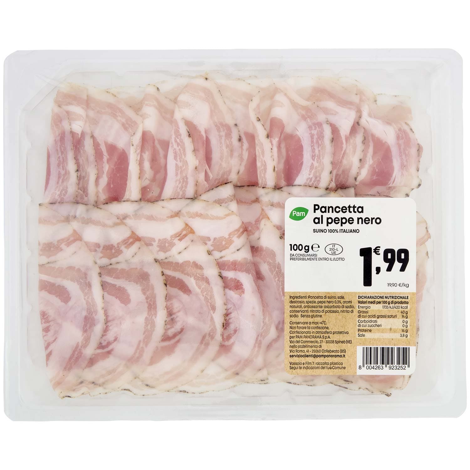 PAM Pancetta al pepe nero 100 g – immagine 2