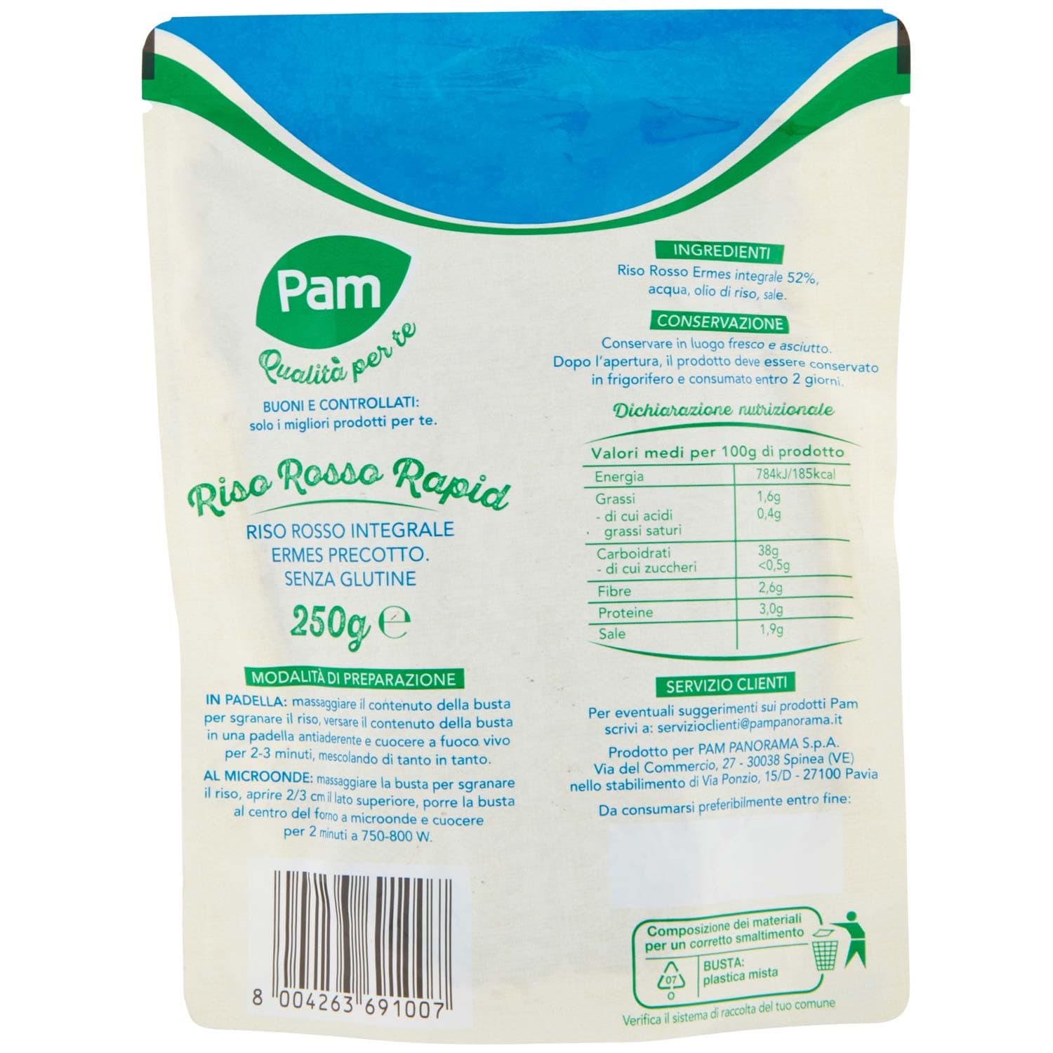 PAM Qualità per te Riso Rosso Rapid Integrale 250 g – immagine 4