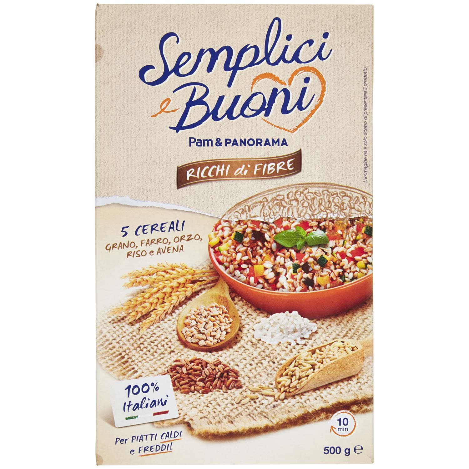 SEMPLICI E BUONI Ricchi di Fibre 5 cereali Grano, Farro, Orzo, Riso e Avena 500 g – immagine 2