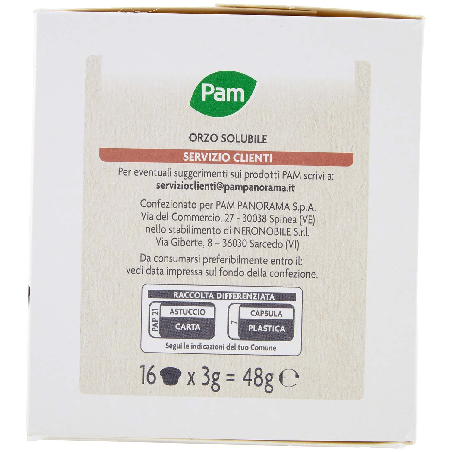 PAM Caffè Capsule Orzo Intenso Compatibili Nescafè* Dolce Gusto* 48g (16x3g) – immagine 3