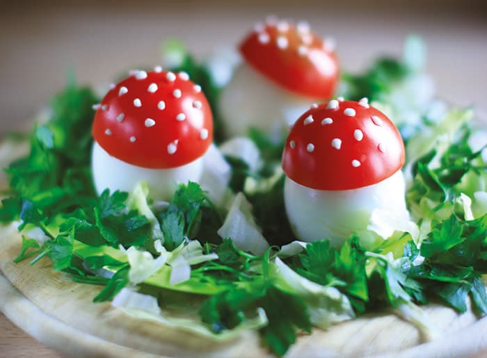 Funghetti uova e pomodoro