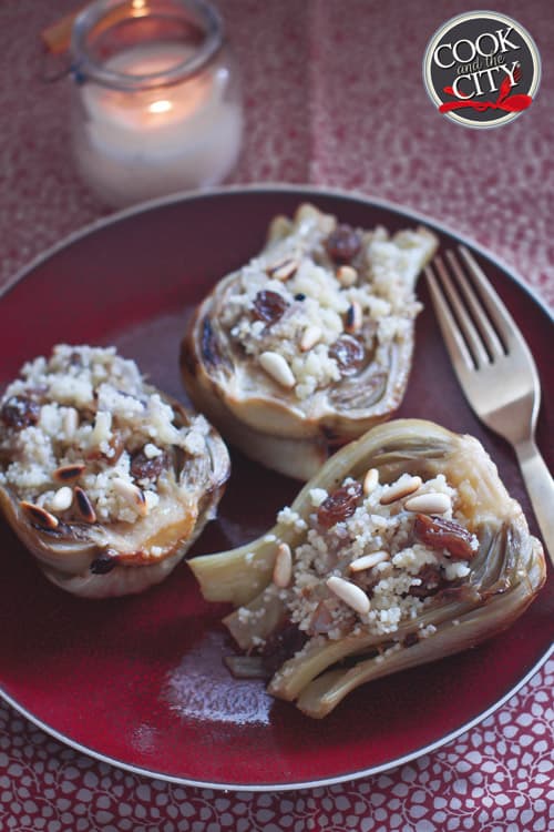 Finocchi ripieni di cous cous, cipolla e uvetta