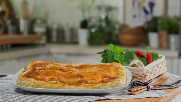 Torta salata con erbette e robiola