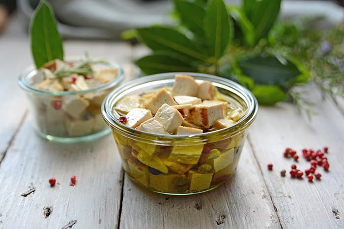 Tofu arrostito con olio aromatizzato