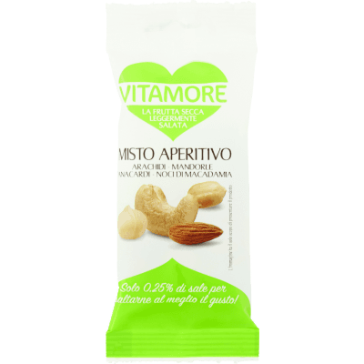 Misto aperitivo arachidi mandorle anacardi noci di macadamia 25g