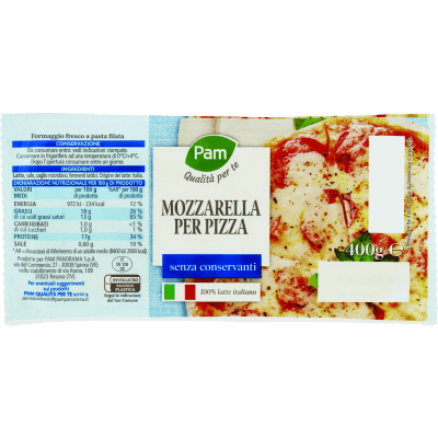 PAM Qualità per te Mozzarella per Pizza 400 g