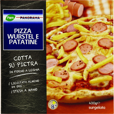 PAM PANORAMA Pizza Wurstel e Patatine surgelata 400 g