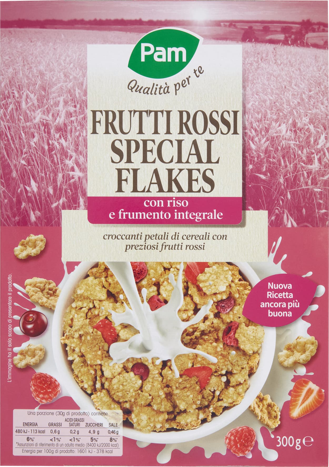 PAM Qualità per te Frutti Rossi Special Flakes con riso e frumento integrale 300 g – immagine 1