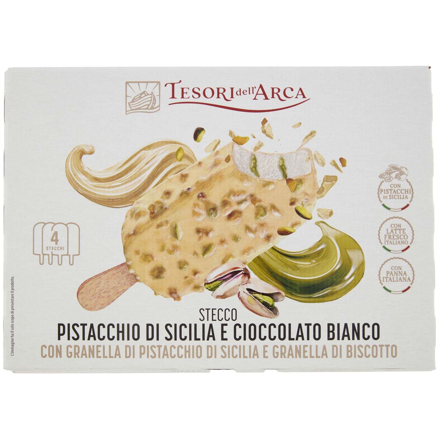 TESORI DELL'ARCA Stecco Pistacchio di Sicilia e Cioccolato Bianco 4 x 65 g – immagine 2