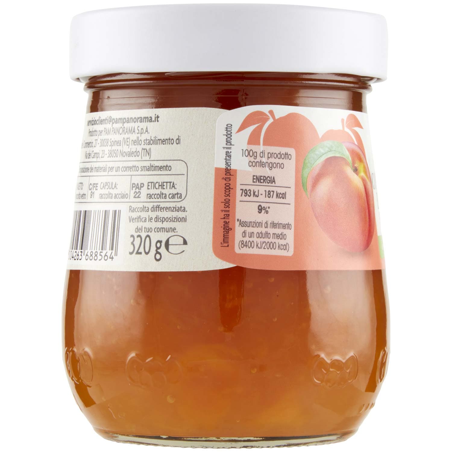 PAM Qualità per te Confettura Extra di pesche 320 g – immagine 3