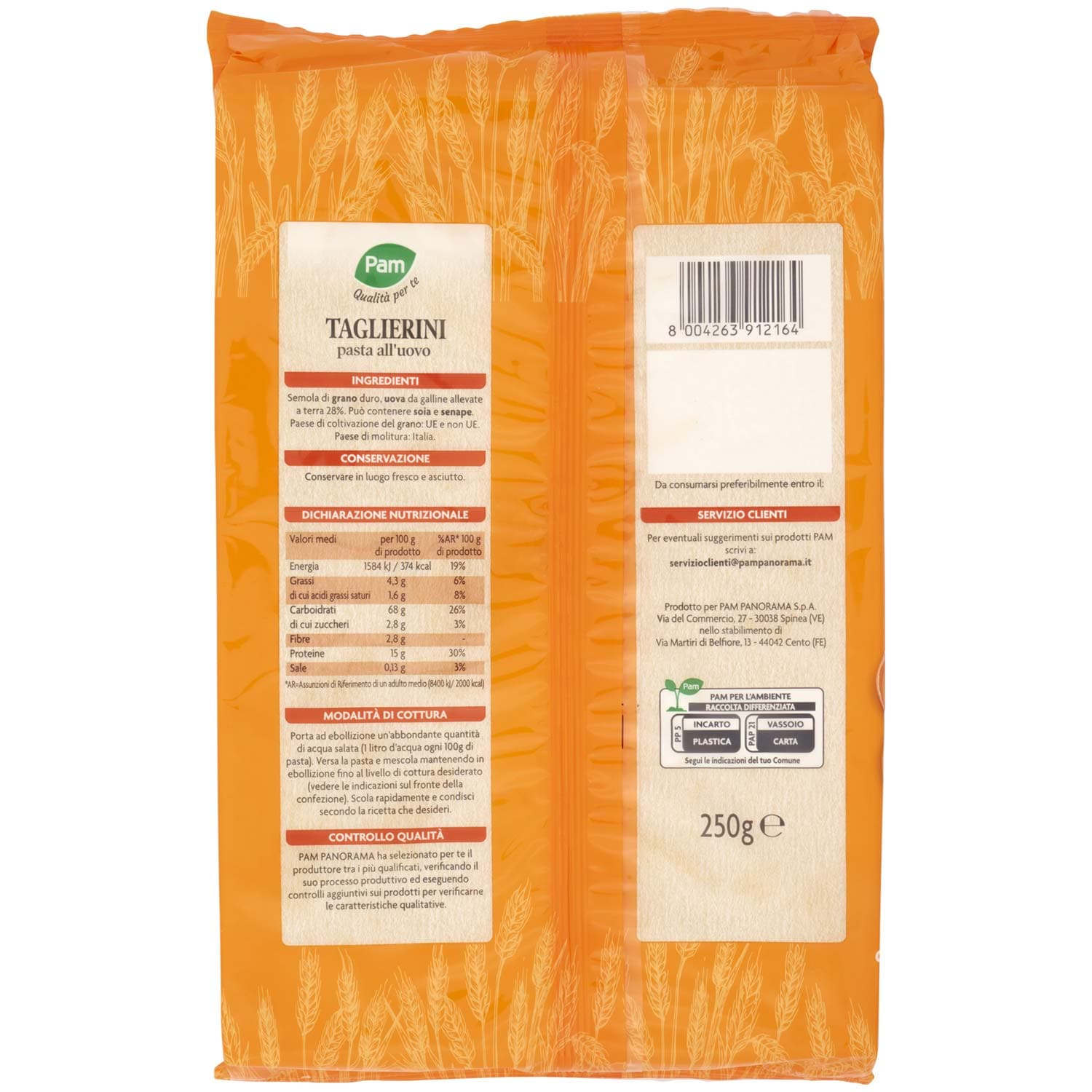 PAM Qualità per te Taglierini pasta all'uovo 250 g – immagine 4