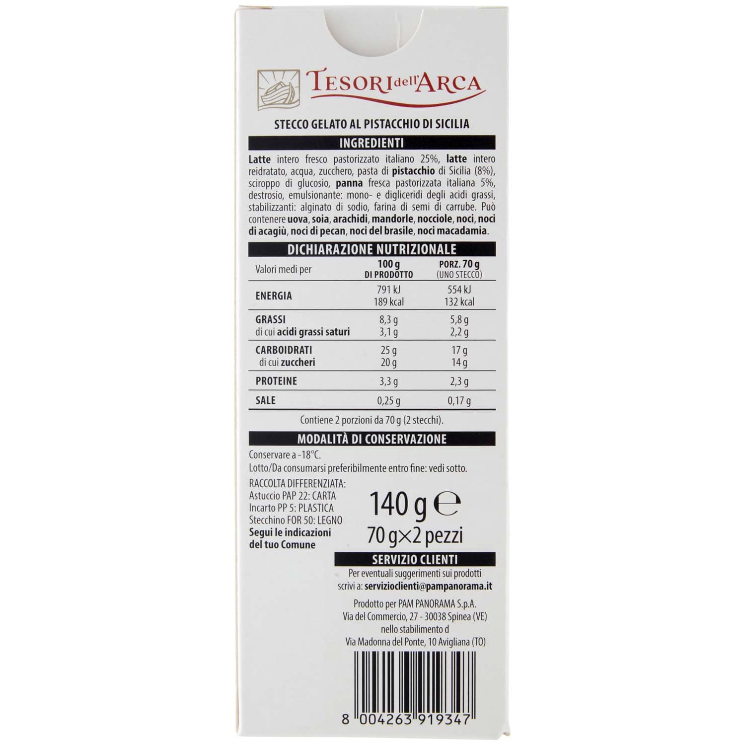 TESORI DELL'ARCA Stecco al Pistacchio di Sicilia 2 x 70 g – immagine 4