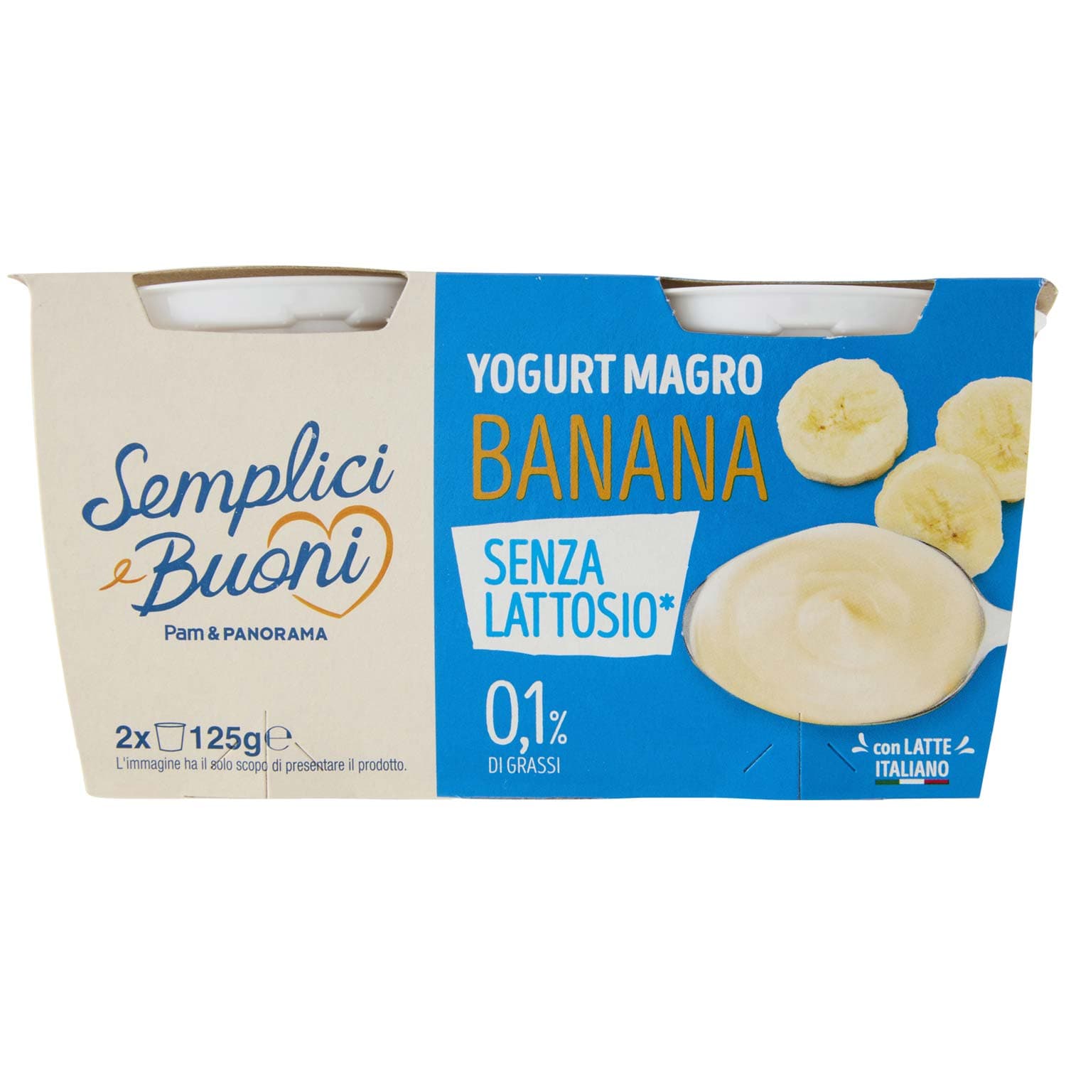 SEMPLICI E BUONI Senza Lattosio Yogurt Magro Banana 2 x 125 g – immagine 2