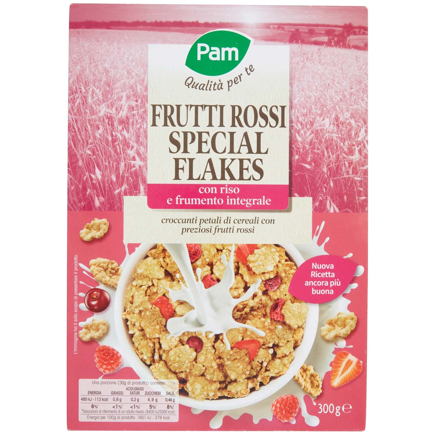 PAM Qualità per te Frutti Rossi Special Flakes con riso e frumento integrale 300 g – immagine 2