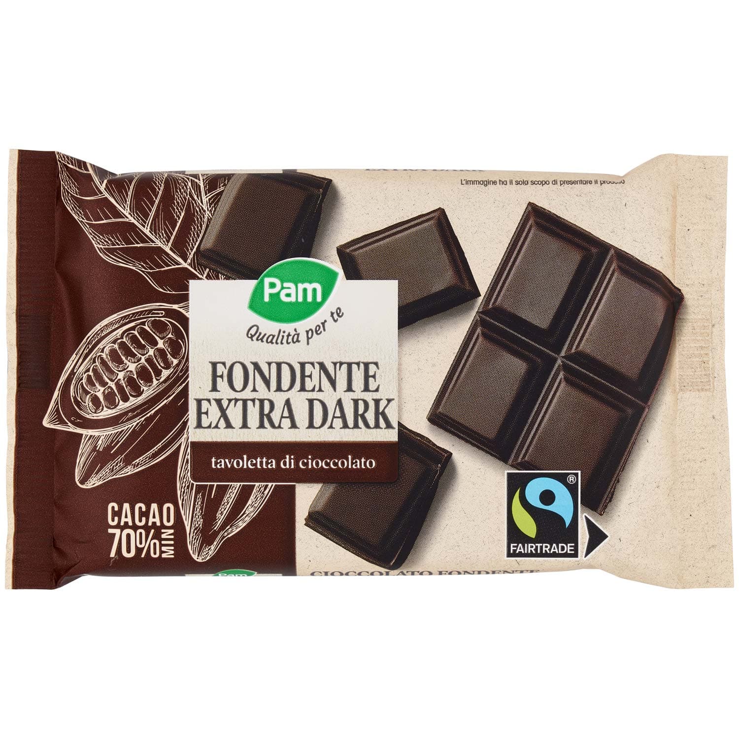 PAM Qualità per te Fondente Extra Dark tavoletta di cioccolato 100 g – immagine 2